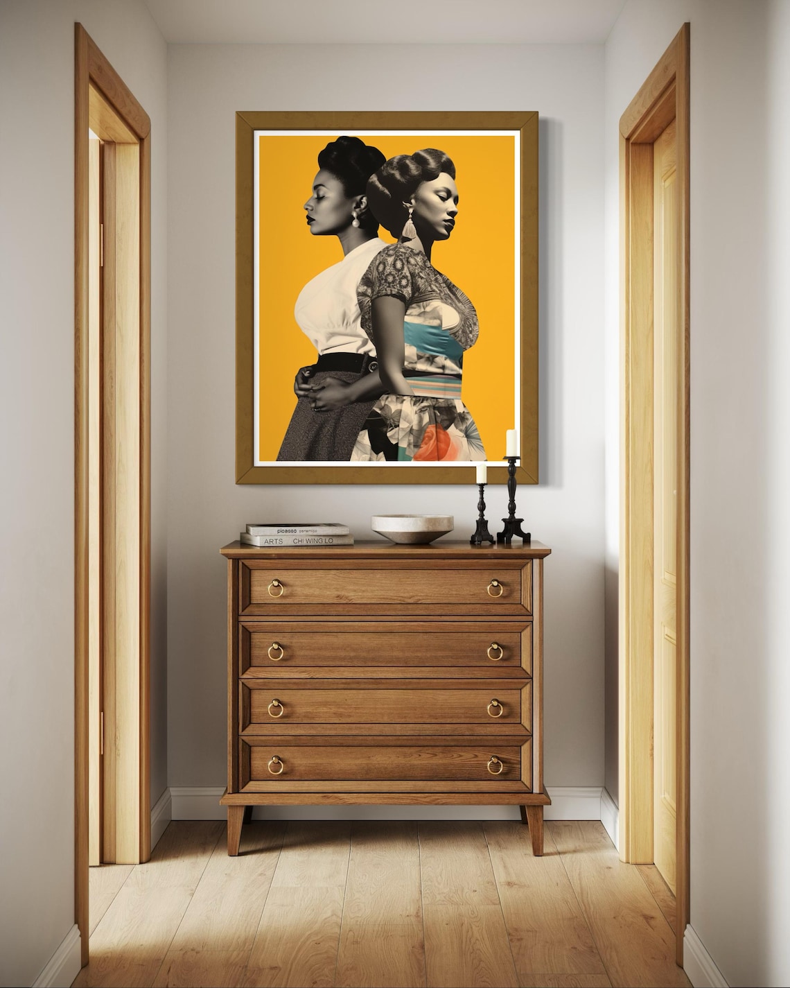 Bold Retro Women Portrait Art, Vintage Collage Print - Image 3