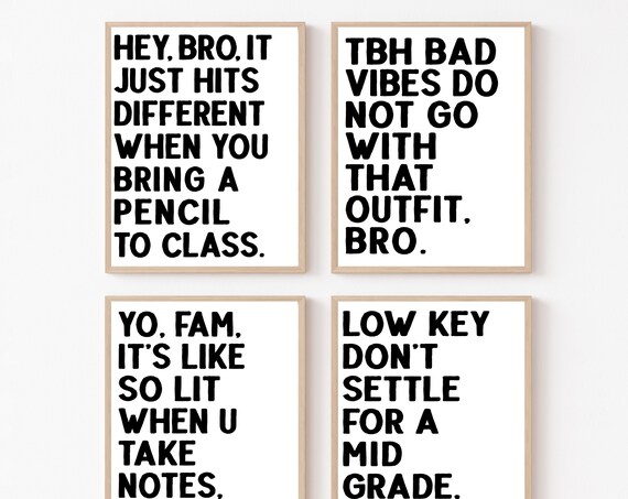 High School Math Classroom Decor English Class Poster Funny Middle Wall Art Science Sign History Teacher Decorations