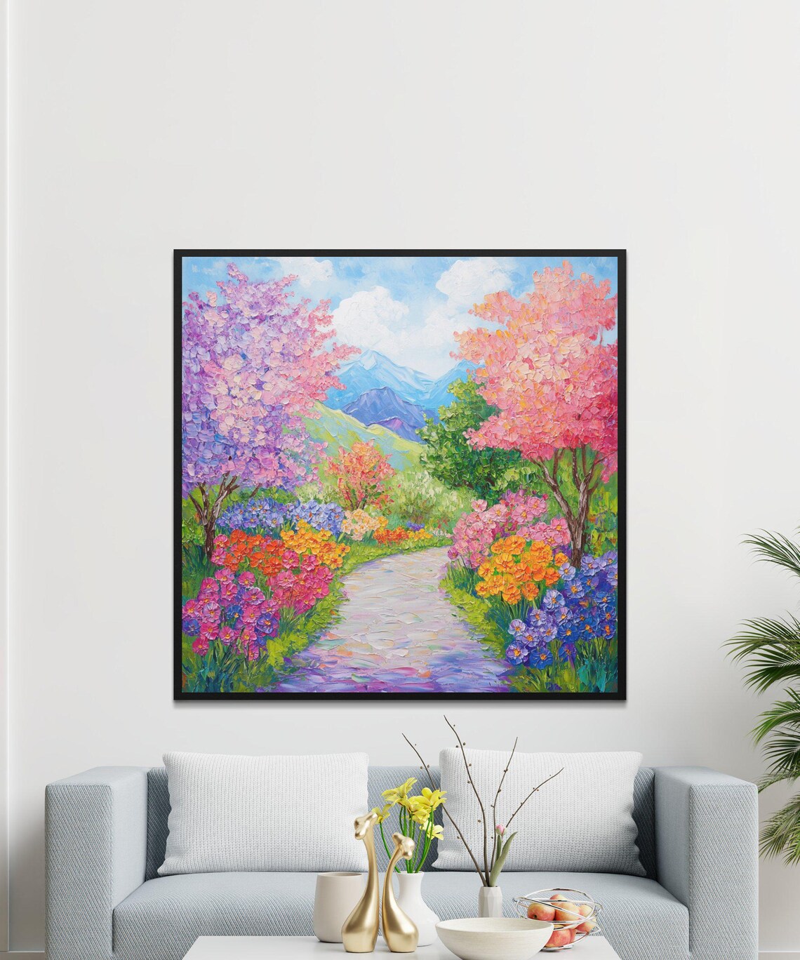 Spring Pathway Landscape, Colorful Garden Nature - Image 4