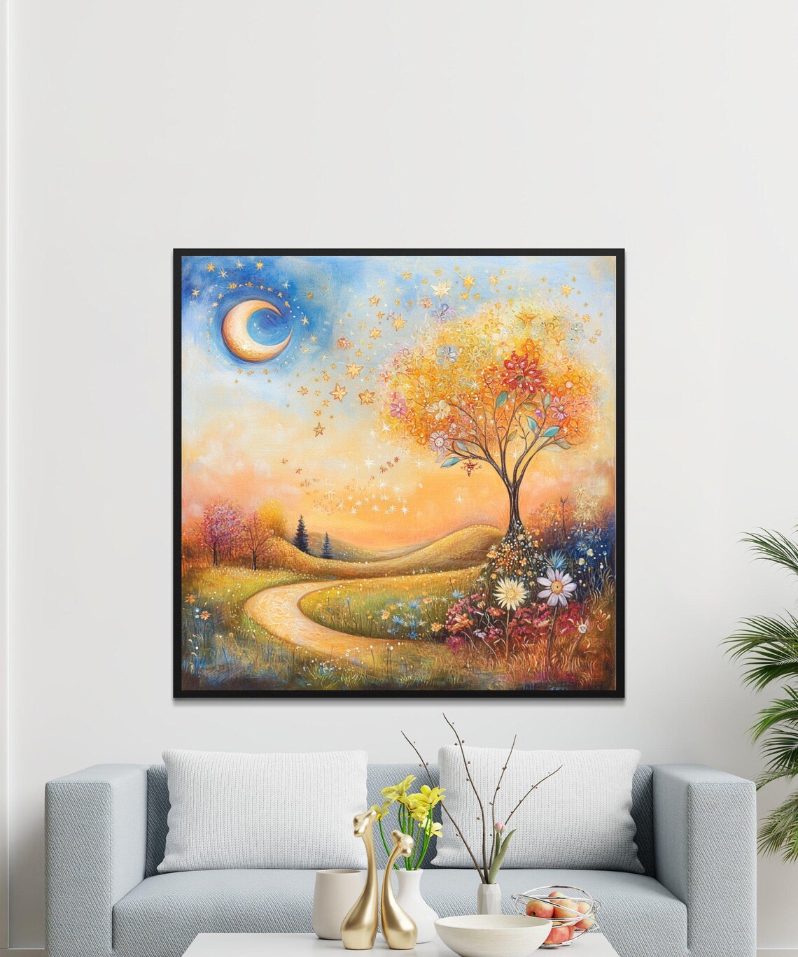 Whimsical Night Sky, Enchanted Forest Art Print - Image 4