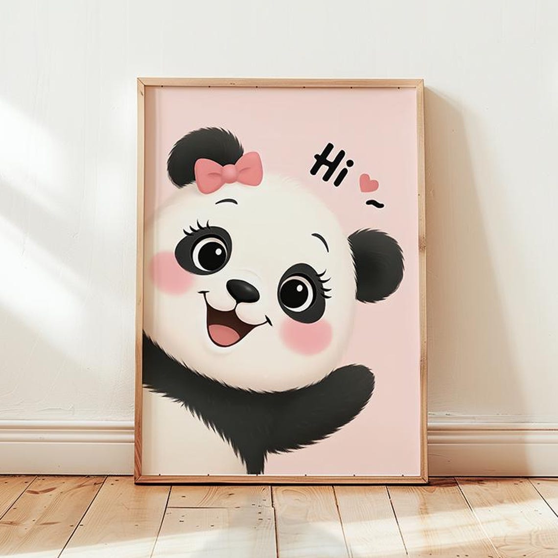 Pastel Panda Nursery Print Pink Green Blue Yellow