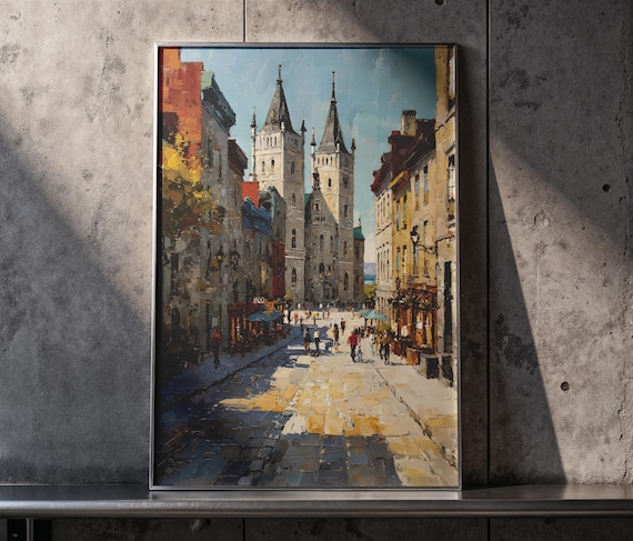 Montreal Cityscape Art Print Historic Old Vibrant Canada Travel Wall