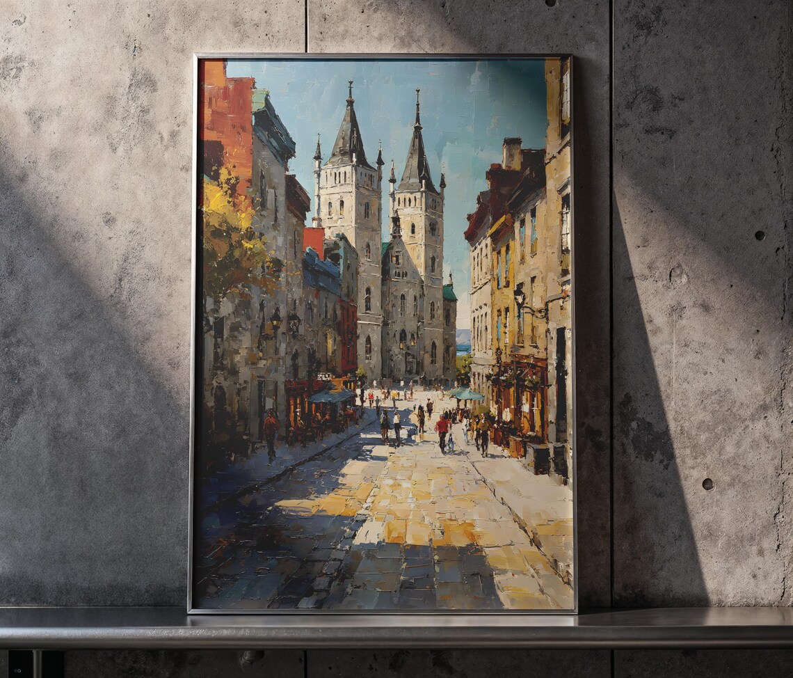 Montreal Cityscape Art Print Historic Old Vibrant Canada Travel Wall