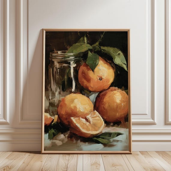 Vintage Moody Still Life Art Print Cherry Cake Romantic Kitchen Decor
