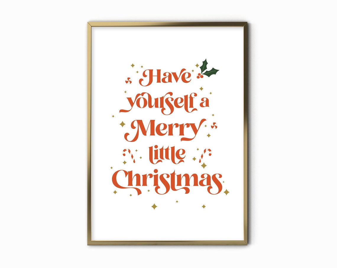 Have Yourself a Merry Little Christmas Red Script Holiday Wall Art