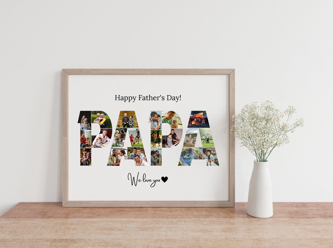 Personalized Photo Collage Gift for Papa, Poster - Image 2