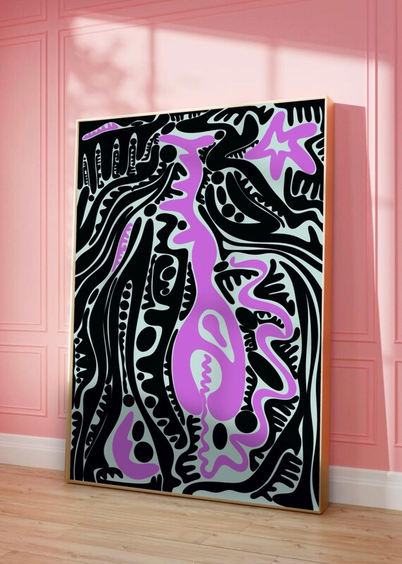 Colorful Drip Abstract Expressionism Art Print Modern Home Decor
