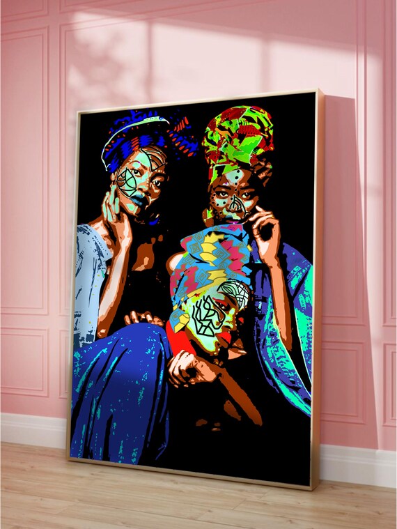 African Woman Abstract Art Print, Trendy Poster