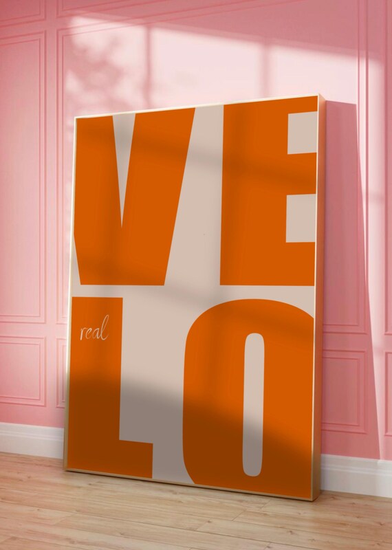We Real Love Orange Bold Typography Playful Modern Graphic Poster