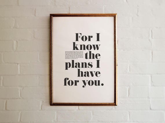 Jeremiah 29:11 Scripture Art, Christian Wall Print