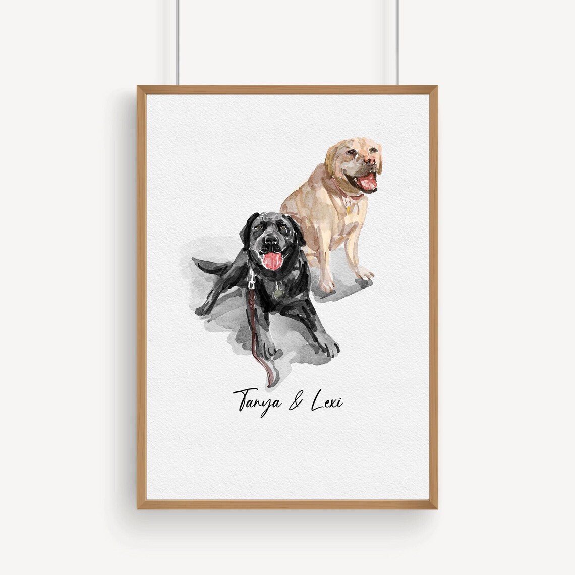 Custom Dog Portrait Painting From Photo, Pet Memorial