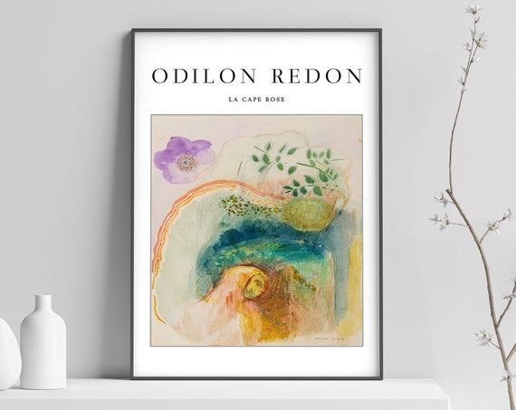 Odilon Redon Exhibition Poster La Cape Rose Floral Art Print Famous Art Wall Art Decor Gift A1a2a3a4