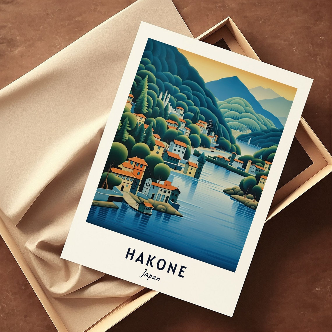 Lake Ashi Travel Print Wall Art Hakone Japan City Print Lake Ashi Travel Gift Lake Ashi Poster Travel Gift Wall Art - Image 3