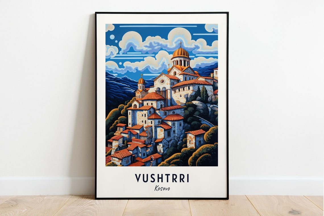 Vushtrri Kosovo Historic Hilltop Monastery With Golden Domes Poster
