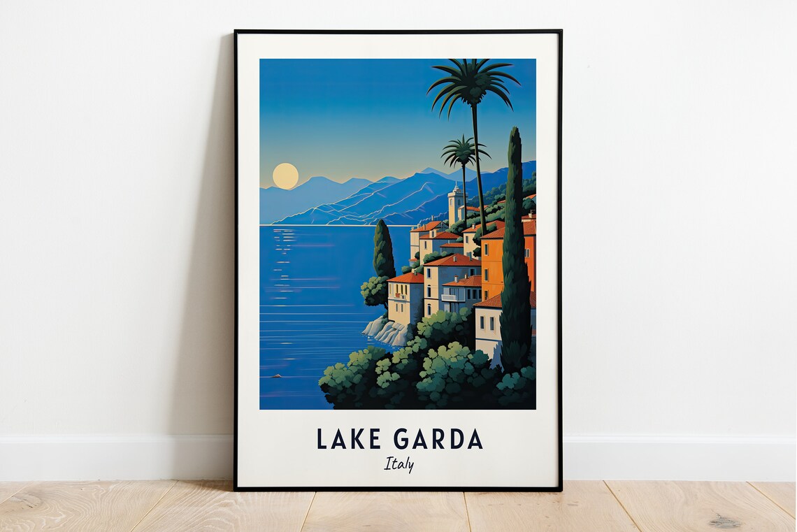 Lake Garda Travel Poster, Italy City Print