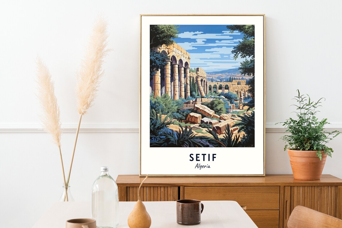Djemila Roman Ruins Ancient Columns Setif Algeria Travel Poster - Image 2