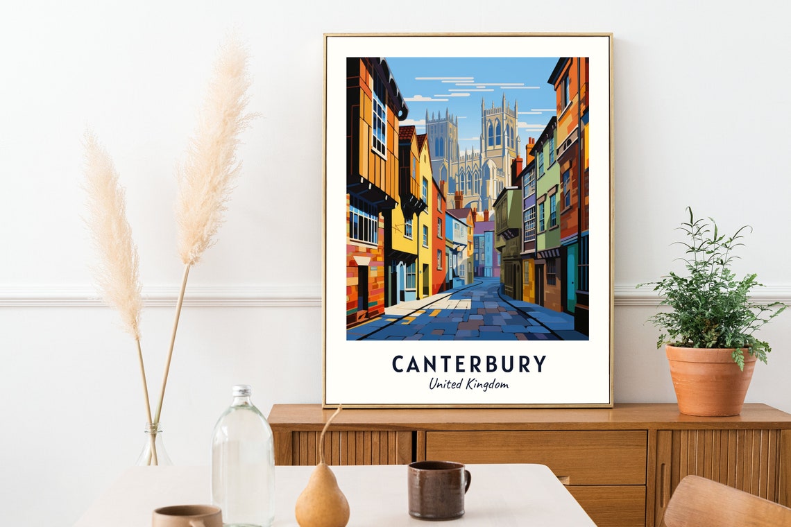Canterbury United Kingdom Travel Print Wall Art Canterbury United Kingdom City Print Canterbury United Kingdom Travel Gift Canterbury - Image 2