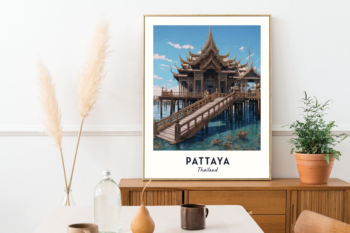 Sanctuary Of Truth Travel Print Wall Art Pattaya Thailand City Print Sanctuary Of Truth Travel Gift Sanctuary Of Truth Poster Wall Art - Image 2