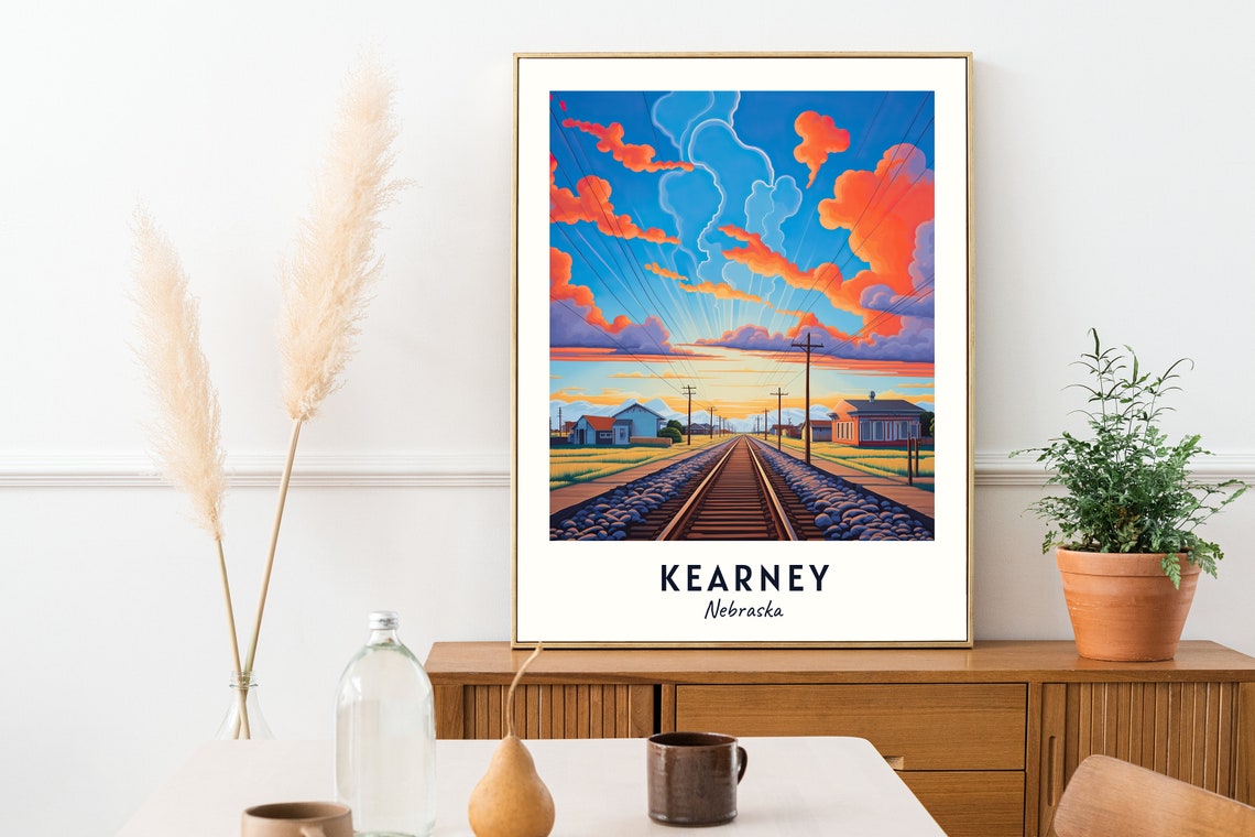 Kearney Travel Print Wall Art Kearney Nebraska City Print Kearney Travel Gift Kearney City Poster Travel Gift - Image 2