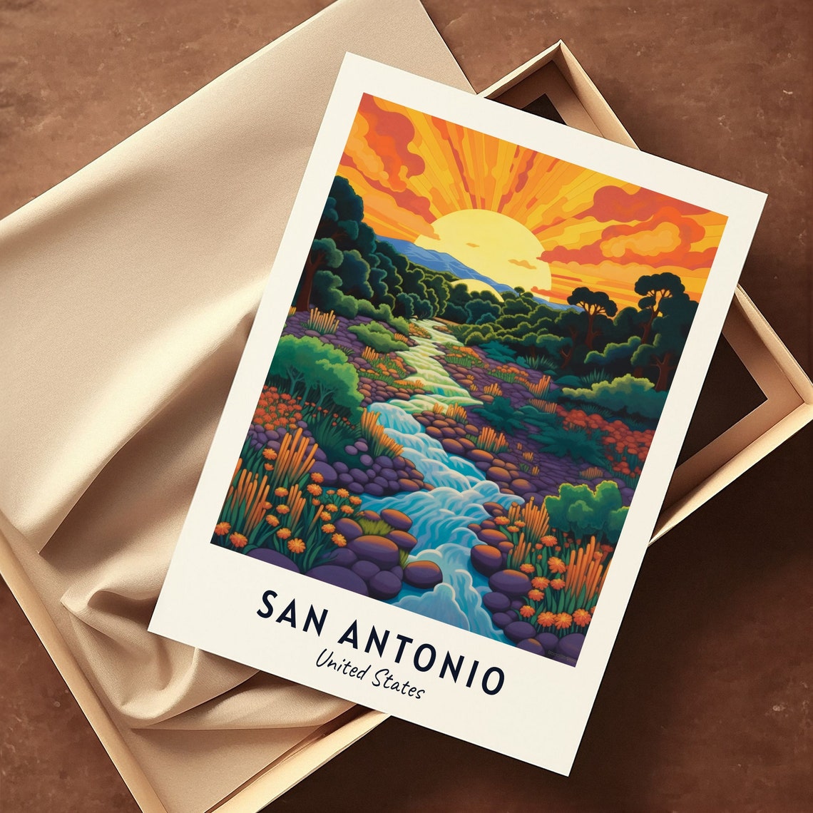 San Antonio Travel Print Wall Art San Antonio United States City Print San Antonio Travel Gift San Antonio City Poster Travel Gift - Image 3