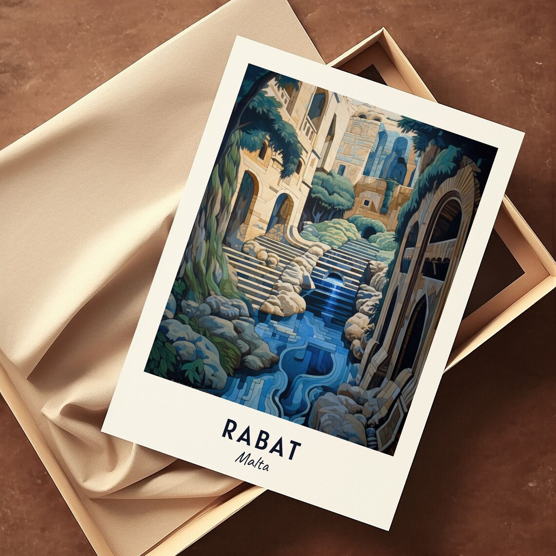 Catacombs Of St Paul Ancient Stone Grotto Rabat Malta Travel Poster - Image 3