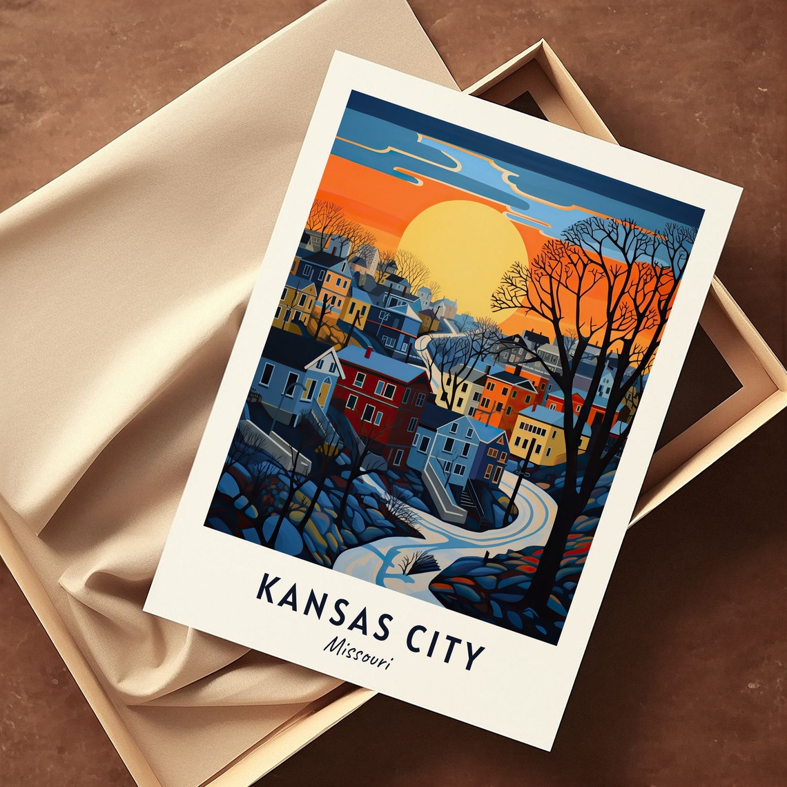 Kansas City Travel Print Wall Art Kansas City Missouri City Print Kansas City Travel Gift Kansas City City Poster - Image 3