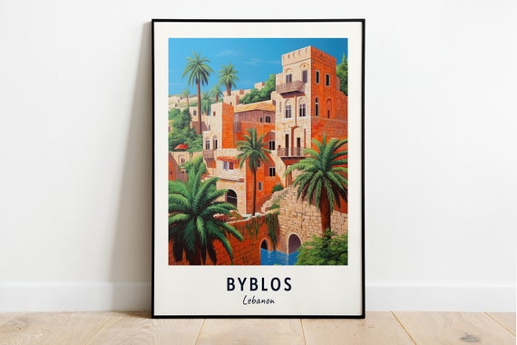 Byblos Old Town Travel Poster, Lebanon City Print