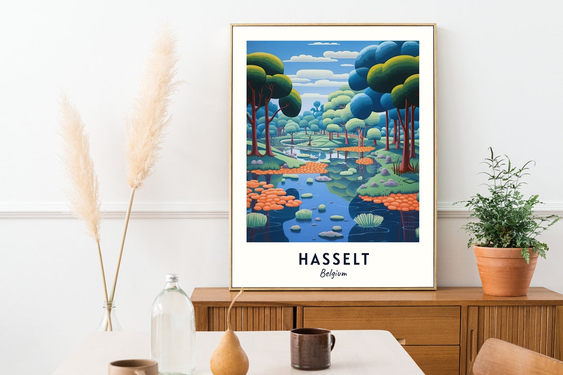 Japanese Garden Travel Print Wall Art Hasselt Belgium City Print Japanese Garden Travel Gift Japanese Garden Poster - Image 2