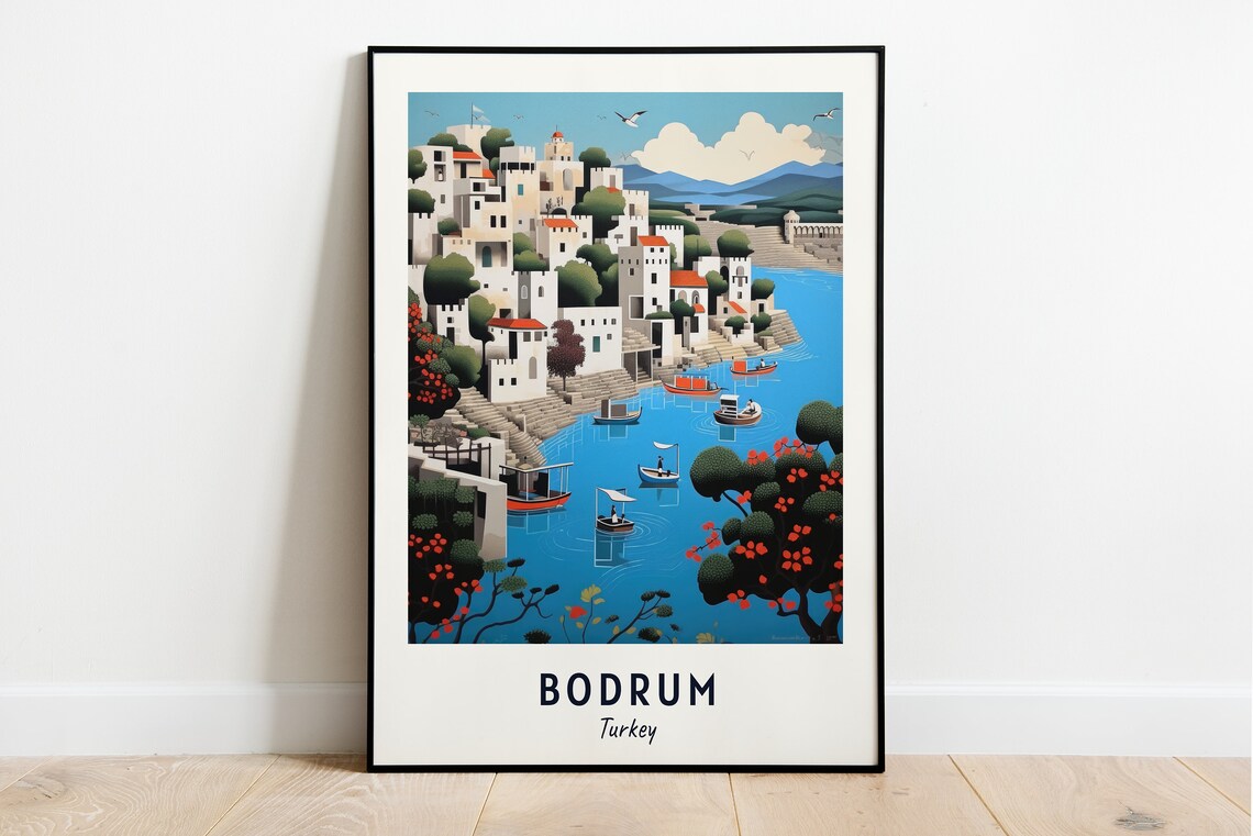 Bodrum Castle Travel Poster, Bodrum Turkey City