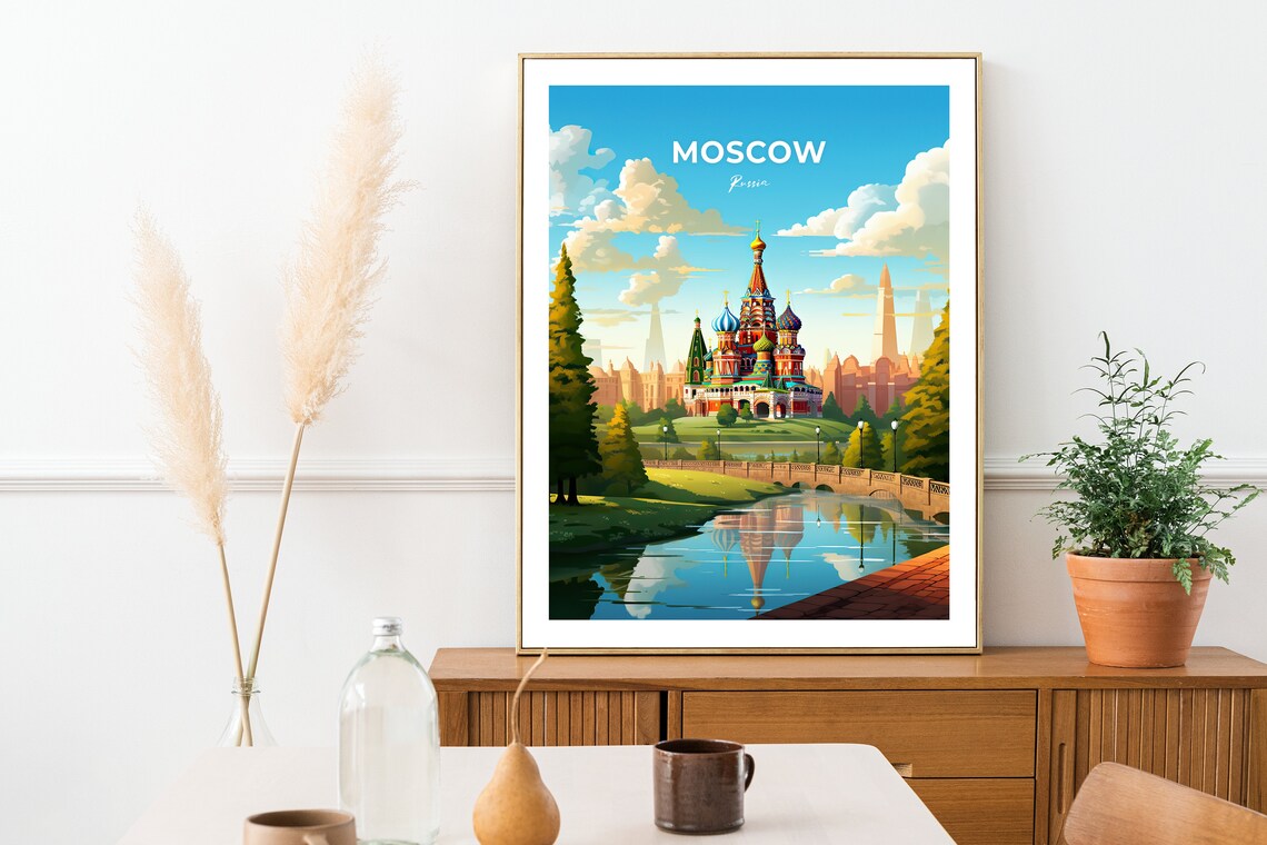 Moscow City Print Moscow Travel Poster Russia Travel Gift Moscow Russia Poster Moscow Gift - Image 2