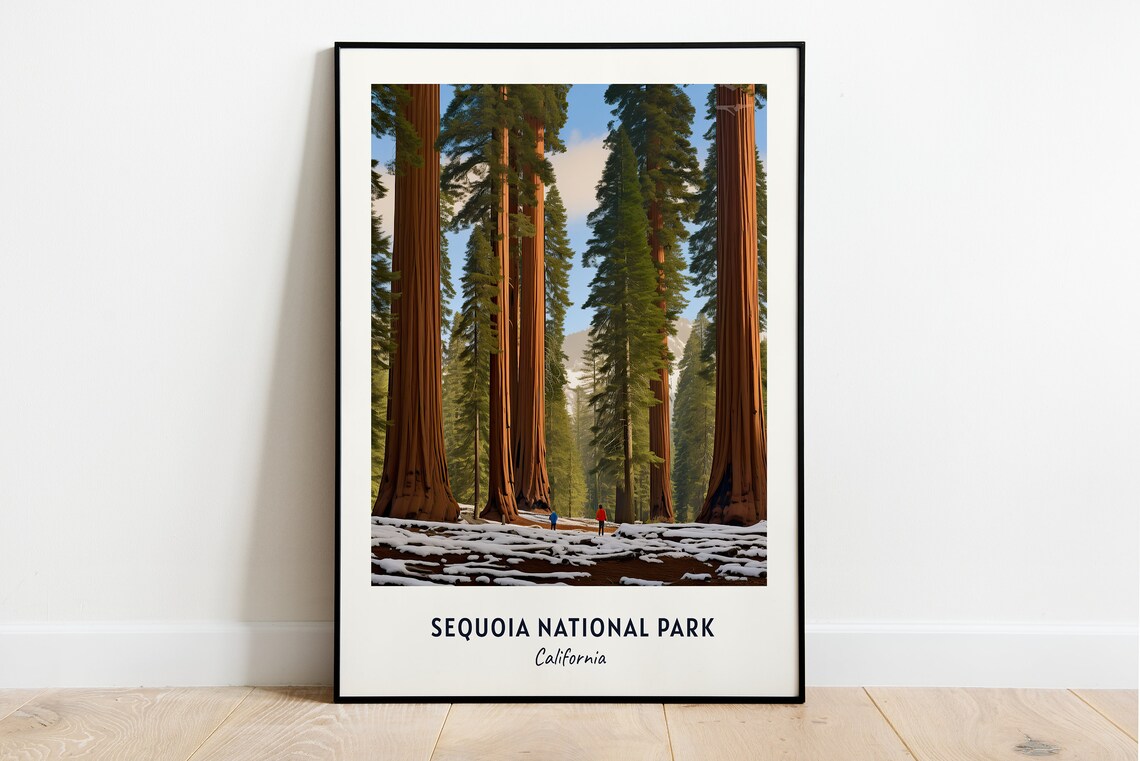 Sequoia National Park Travel Print Wall Art Sequoia National Park California City Print Sequoia National Park Travel Gift Travel Gift