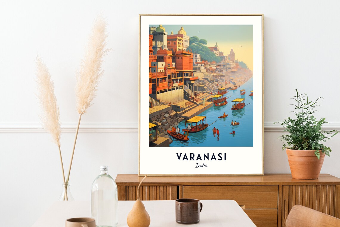 Ganges River Ghats Travel Poster, Varanasi India - Image 2