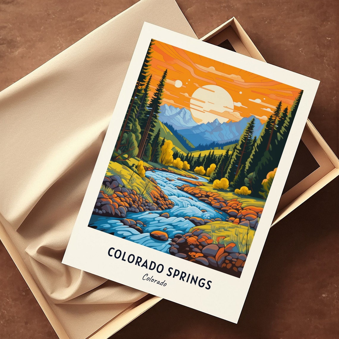 Colorado Springs Travel Print Wall Art Colorado Springs Colorado City Print Colorado Springs Travel Gift Colorado Springs City Poster - Image 3