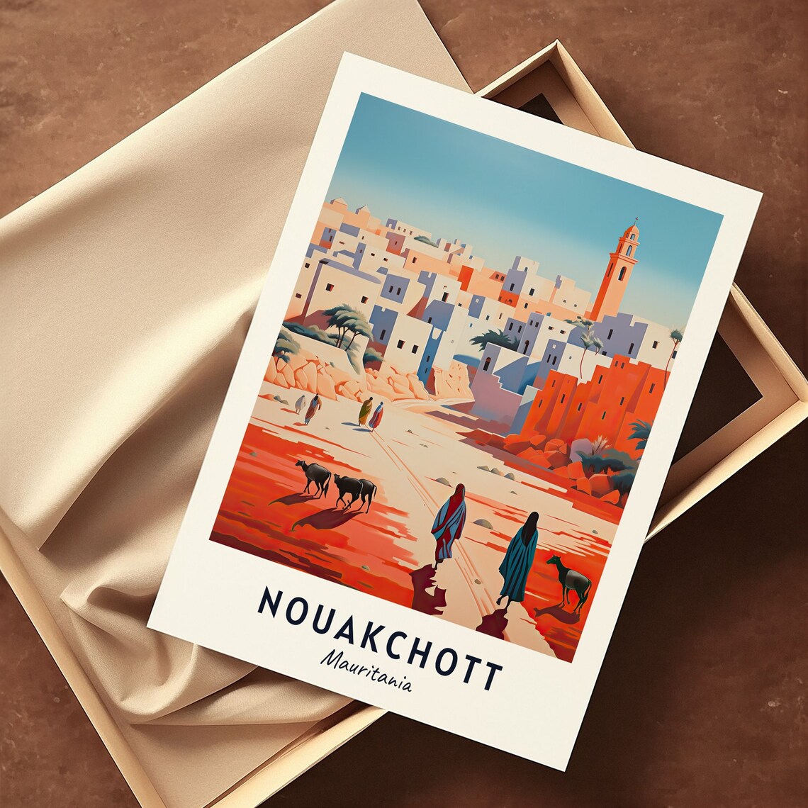 Nouakchott Mauritania Old Town Desert City Sunset Travel Poster - Image 3