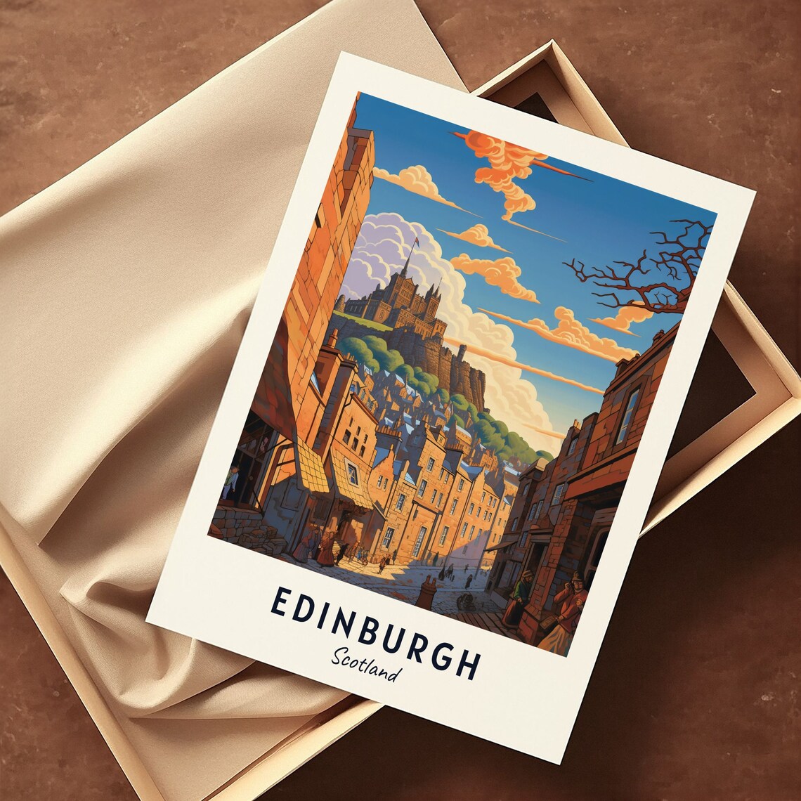 Edinburgh Scotland Travel Poster, City Print - Image 3