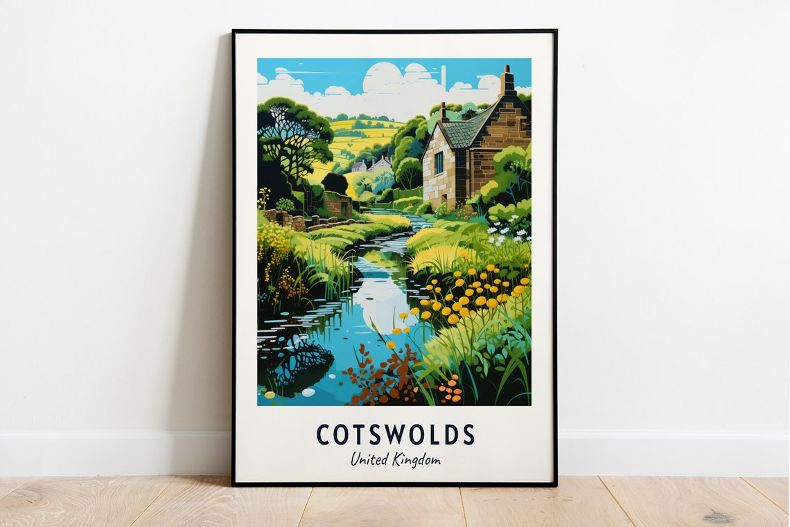 Cotswolds United Kingdom Travel Print Wall Art Cotswolds United Kingdom City Print Cotswolds United Kingdom Travel Gift Cotswolds