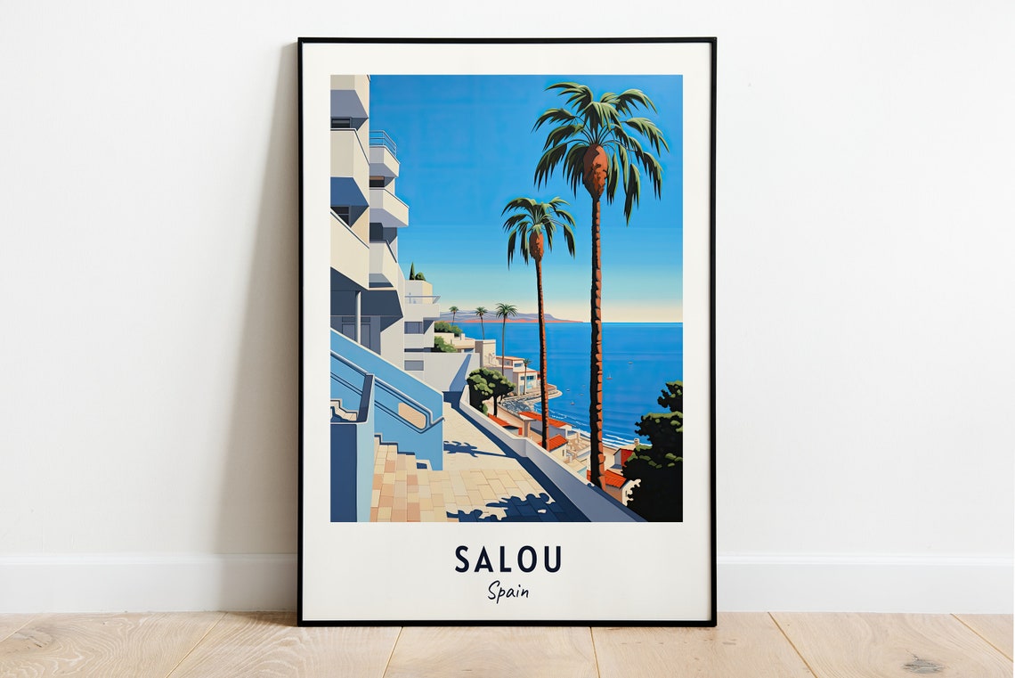 Salou Spain Travel Print Wall Art Salou Spain City Print Salou Spain Travel Gift Salou Spain Poster Travel Gift
