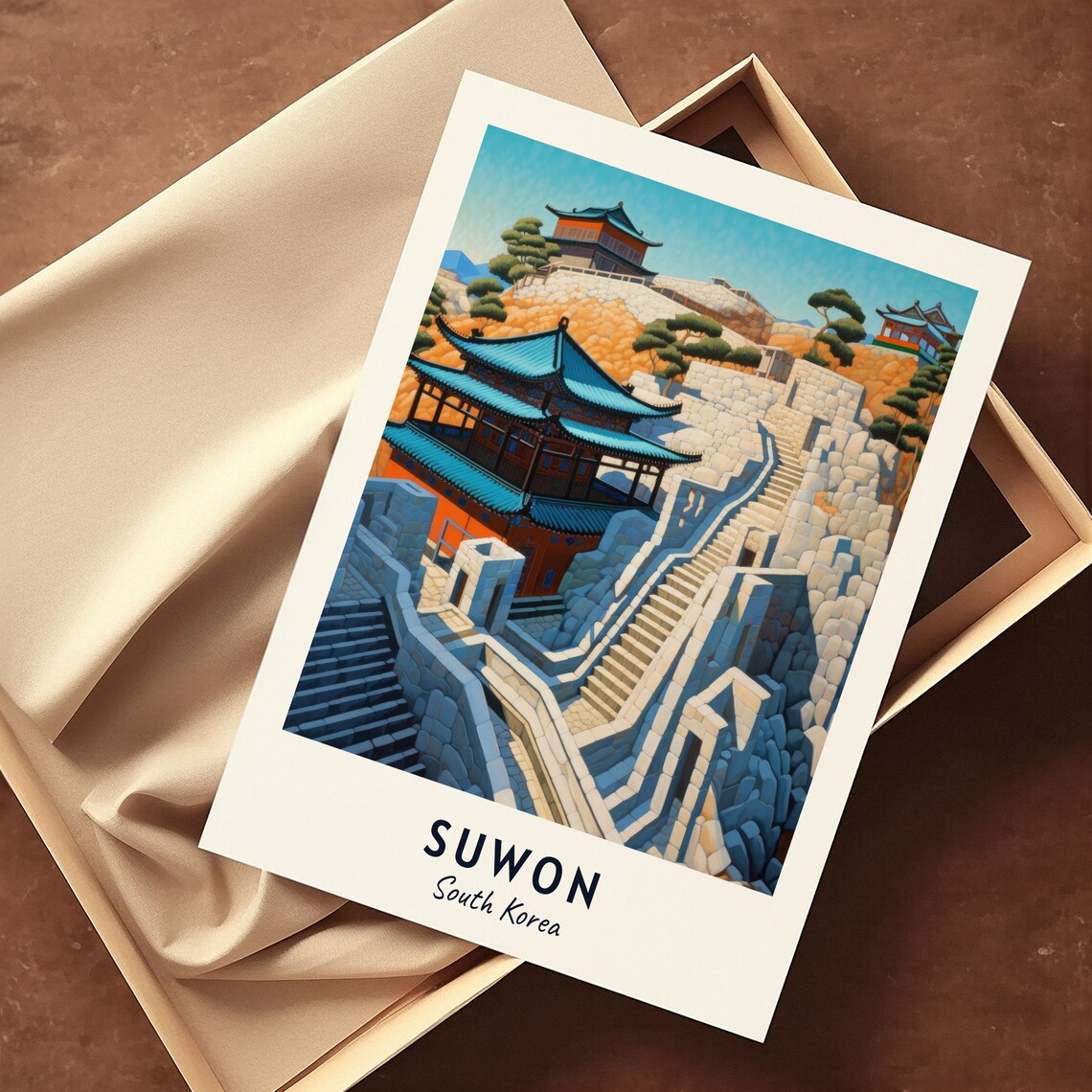 Hwaseong Fortress Travel Poster, Suwon South Korea - Image 3