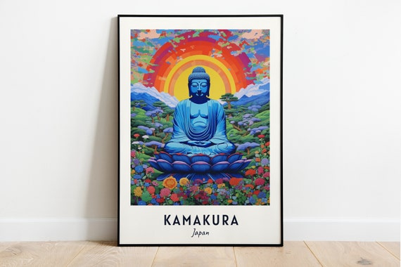 Great Buddha Of Kamakura Travel Print Wall Art Kamakura Japan City Print Great Buddha Of Kamakura Travel Gift