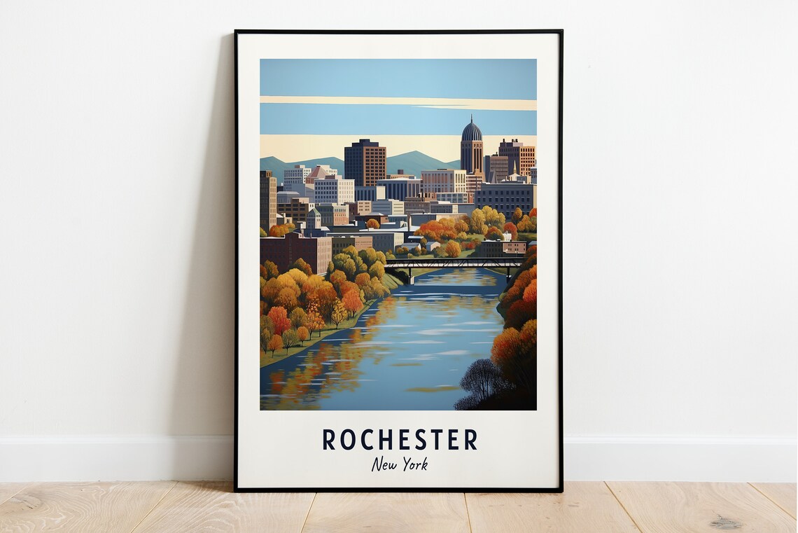 Rochester Travel Poster, New York City Print