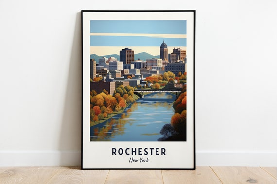 Rochester Travel Poster, New York City Print