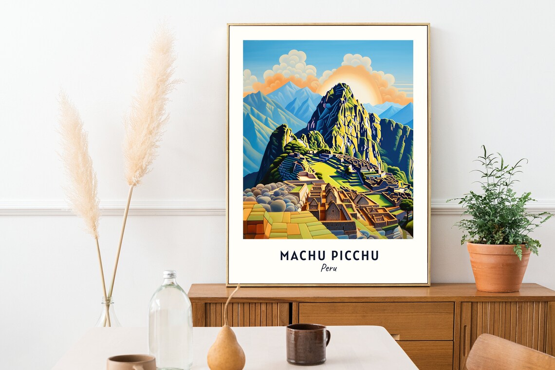 Machu Picchu Terraces Beneath Huayna Picchu at Sunrise Peru Poster - Image 2