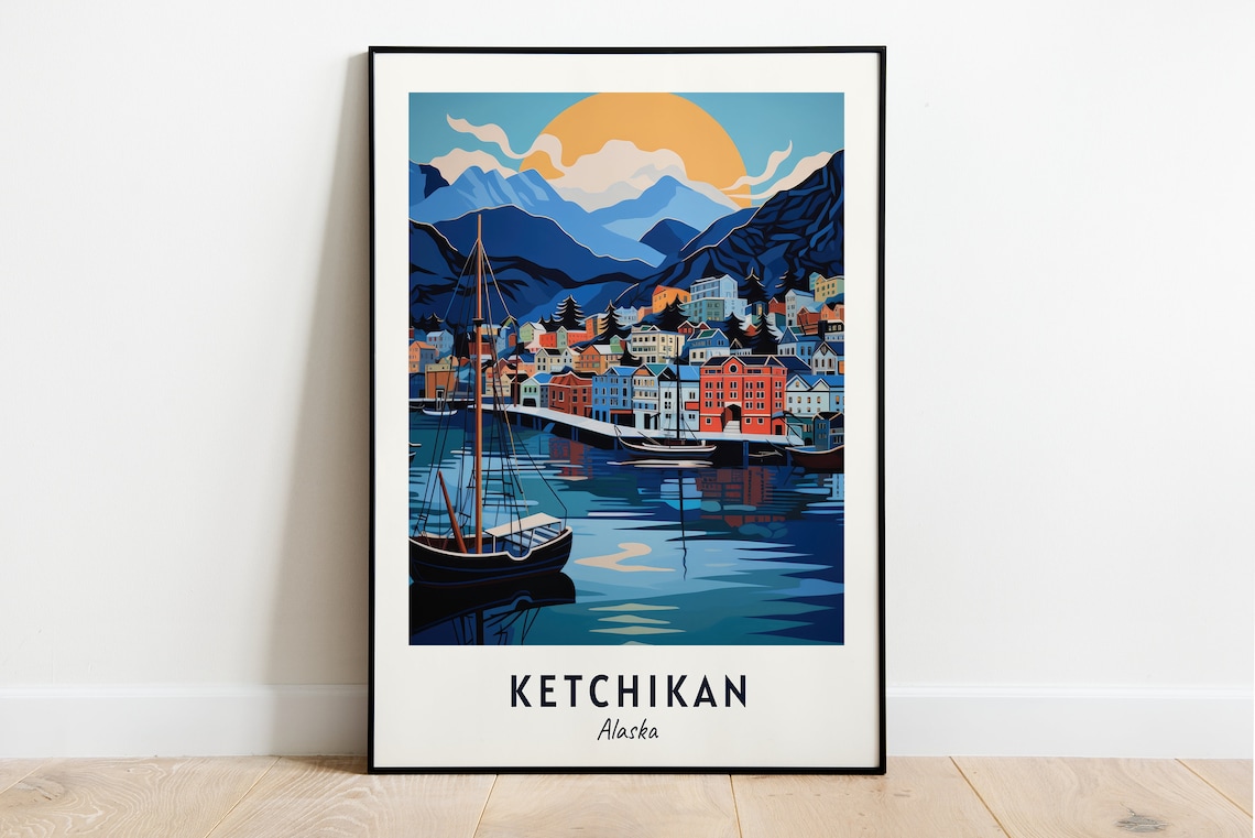 Ketchikan Alaska Travel Poster, City Print