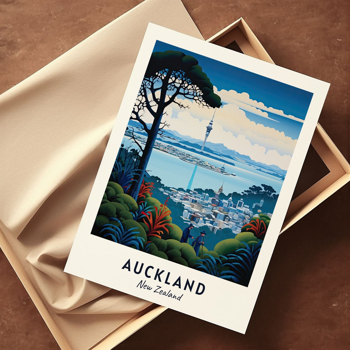 Auckland New Zealand Travel Poster - Image 3