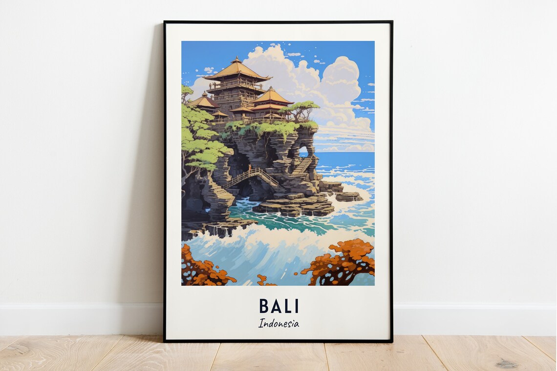 Tanah Lot Temple Bali Indonesia Sacred Sea Rock Shrine Poster