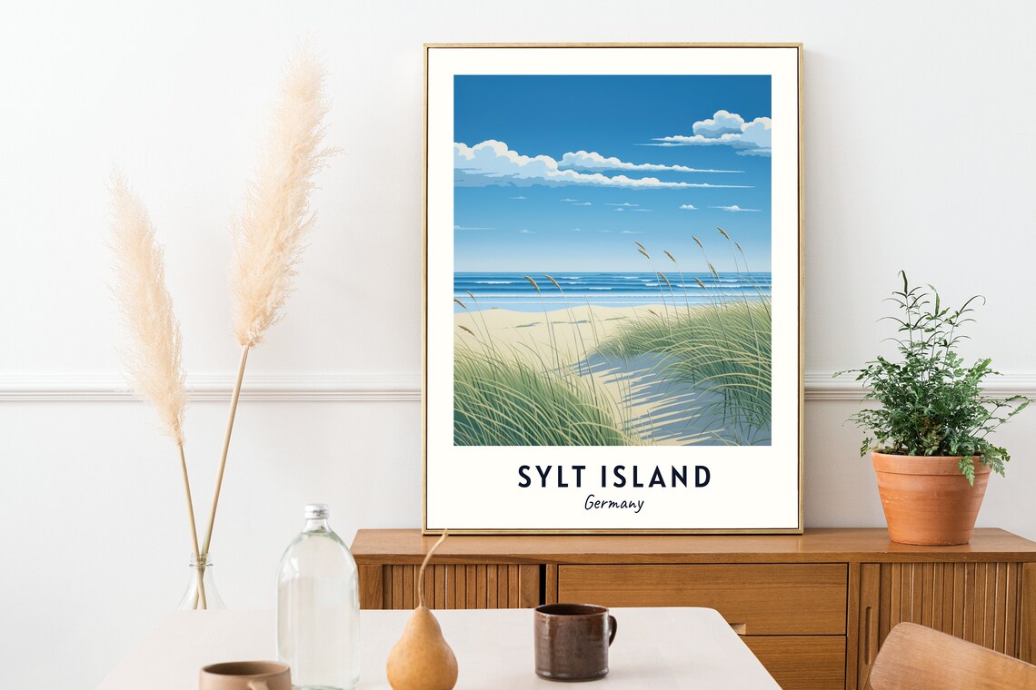 Sylt Island Germany Sandy Dunes Beach Grass Sea Breeze Poster - Image 2