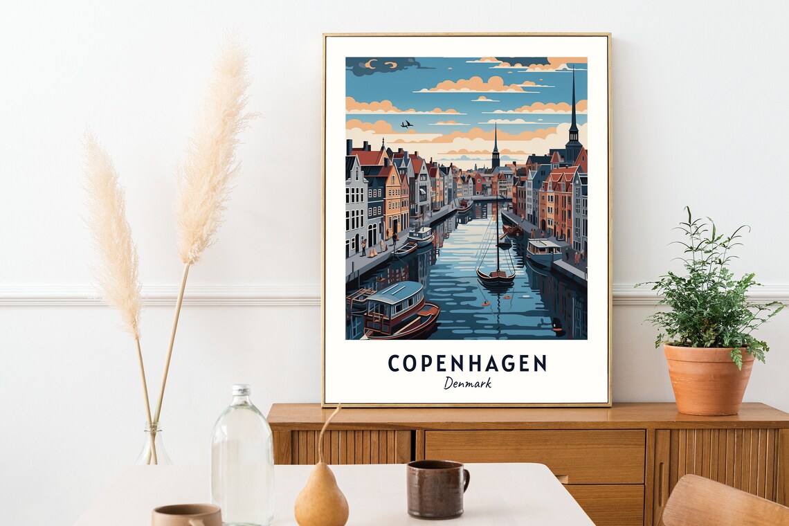 Copenhagen Denmark Travel Poster, City Print - Image 2