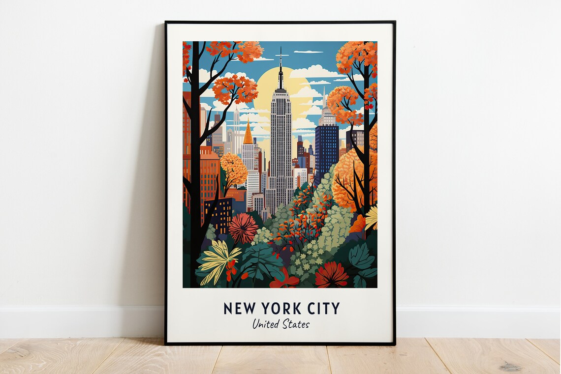 New York City Travel Poster, United States Print