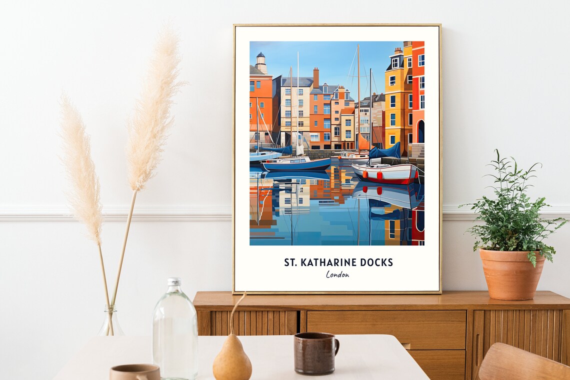 St Katharine Docks London Travel Poster, City Print - Image 2