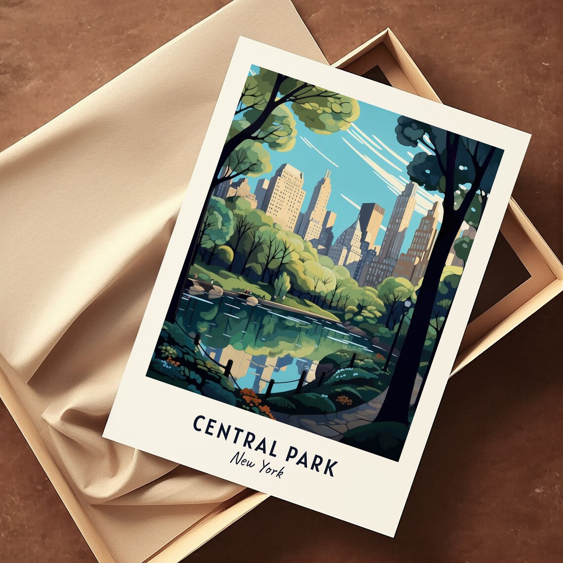 Central Park New York City Lake Skyline Urban Green Oasis Poster - Image 3